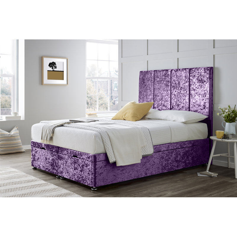 Divan Bed with 54" Floorstanding Headboard, Purple, Small Double (4')