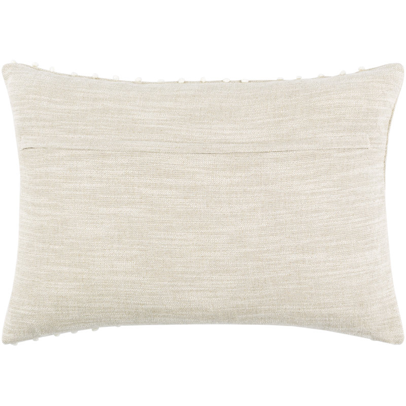 Oatmeal and Cream Polka Dot Cotton Linen Throw Pillow