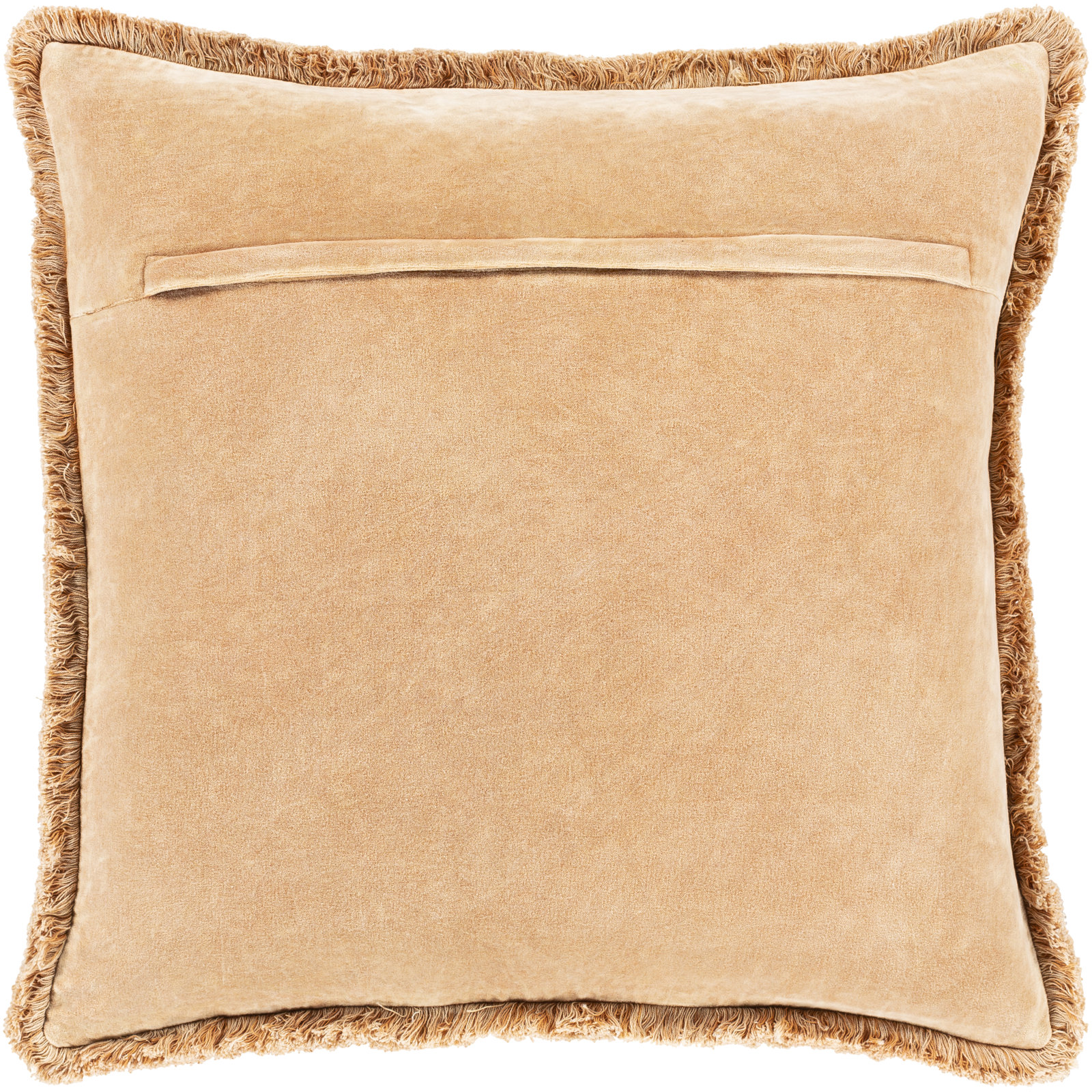 Steph Fringed Cotton Throw Pillow, 22" x 22", Sage, Pillow Cover Only - No Insert