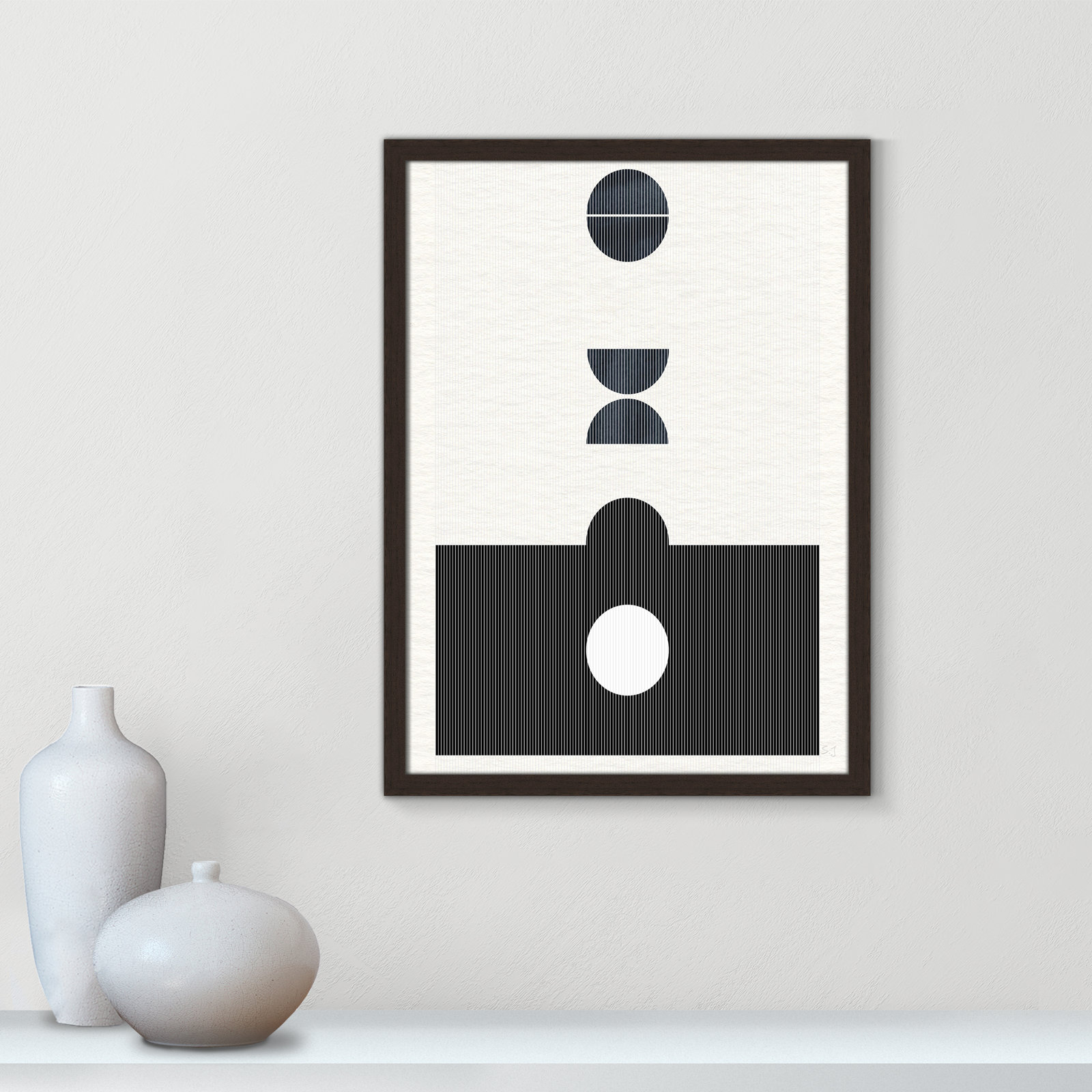 Eclipse I Print by Susan Jill, 23" H x 17" W x 0.75" D, Open Grain Walnut Framed