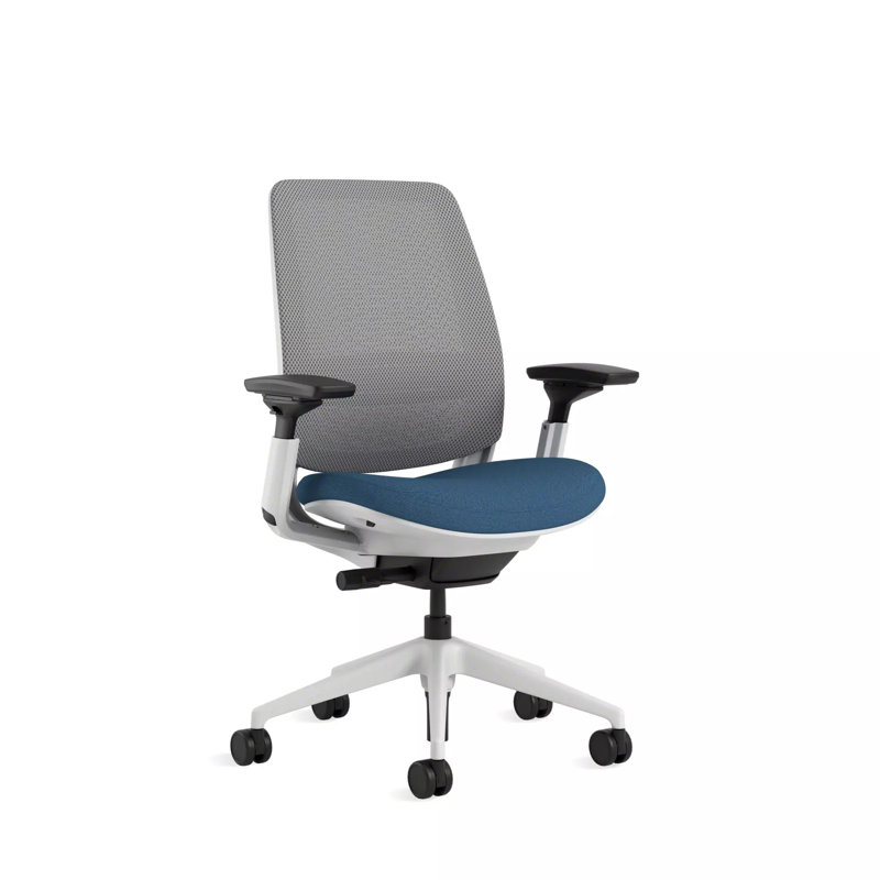 Steelcase Task Chair, Cobalt/Nickel, Seagull, Carpet