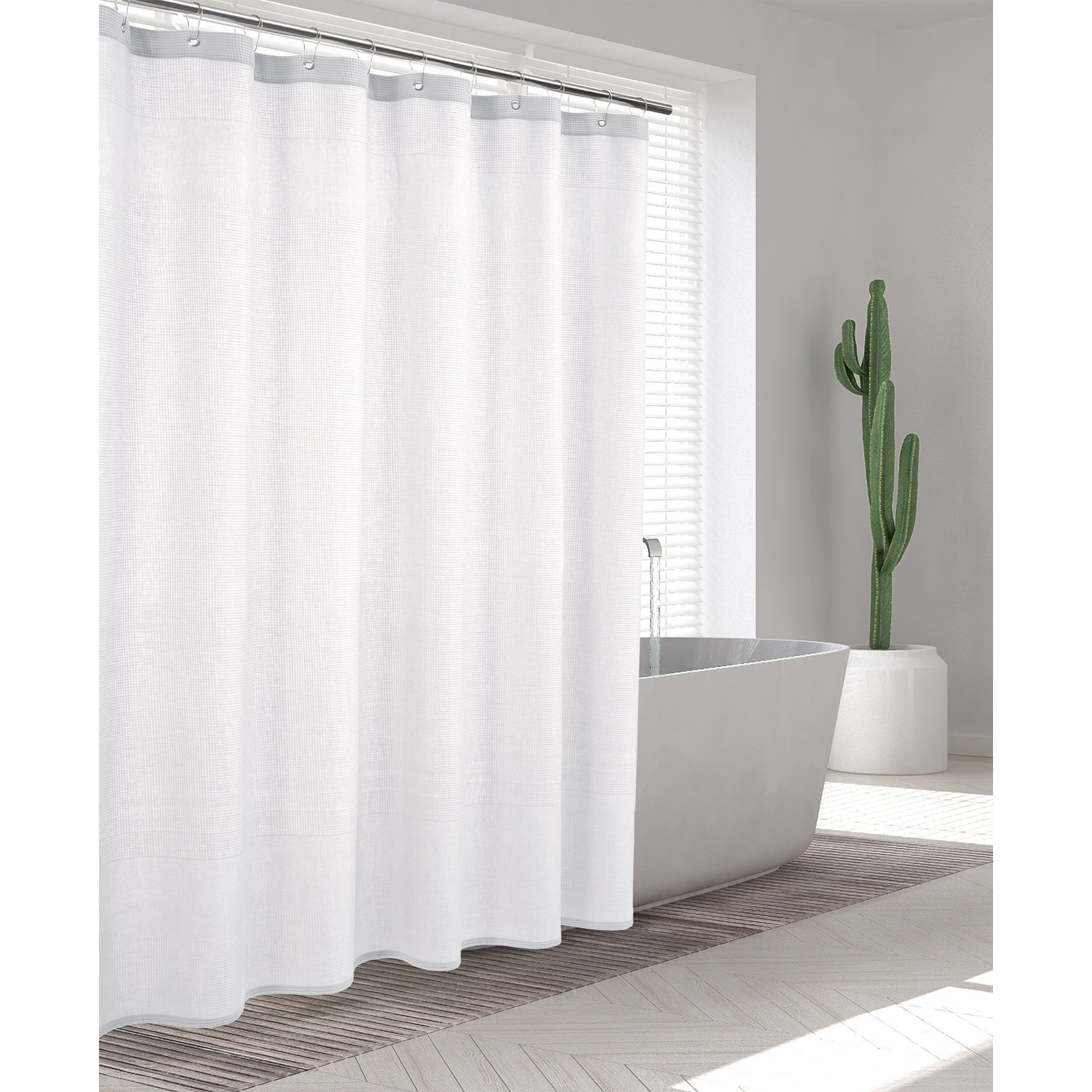 Westerfeld Cotton Shower Curtain, White