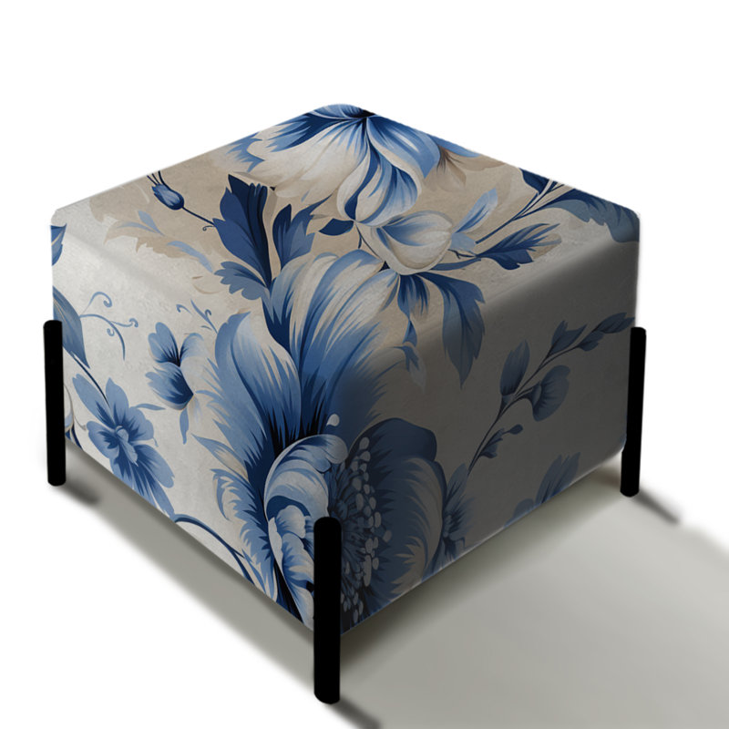 Motif victorien classique néo-classique bleu cobalt