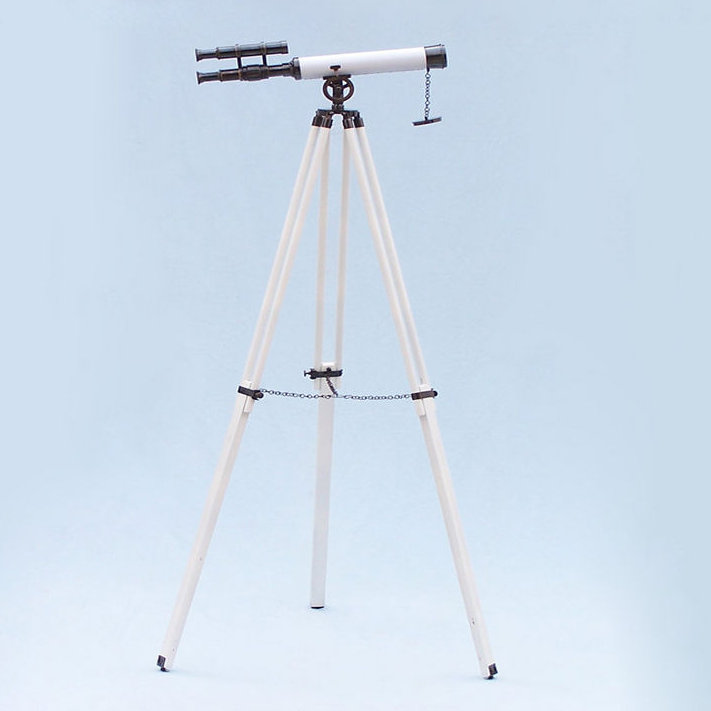Télescope réfractaire Griffith Astro, Cuir noir / blanc