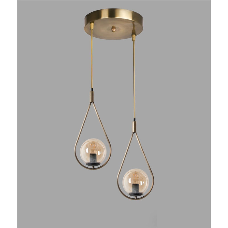 Lustre scandinave Glam, 100% métal, 27,6 po x 9,8 po | Finition cuivrée avec peinture séchée au four, revêtement dégringolé | Douille E27, 40 W maximum | Éclairage élégant pour les salons et les salles à manger modernes, design élégant