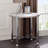 White Oak and Chrome End Table with X Shape Base