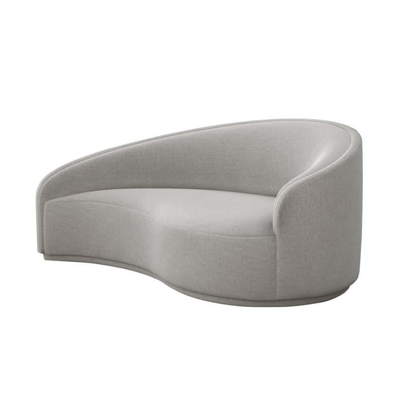 Méridienne Dana, 100% polyester gris pur, Orienté vers la droite