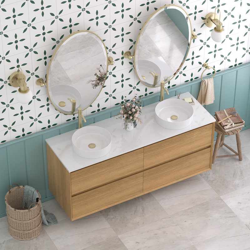 Meuble-lavabo double flottant 60 po Newark
