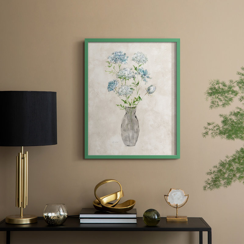 «Blue Lace Bouquet II», reproduction encadrée - bois massif, H 21 po x l 17 po, Vert