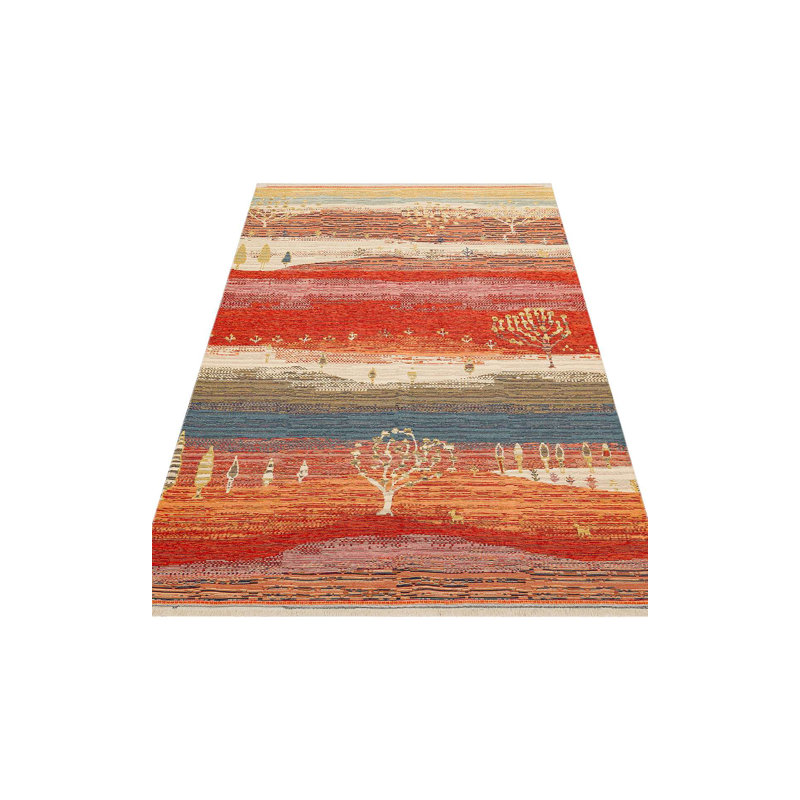 Willemien Premium Flatweave Carpet, Tile Red, 47.2 x 70.9 inches | 100% Cotton, No Pile, 1.0 lbs/sq ft | Machine Washable at 30°C, Easy to Clean with Carpet Spot Remover | Perfect for Living Room & Bedroom Décor
