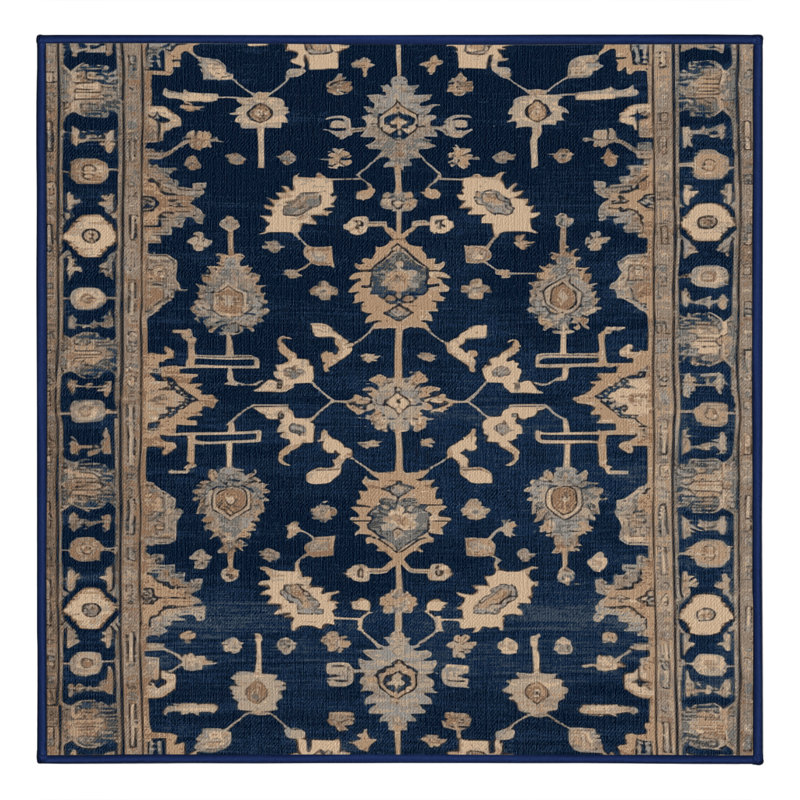 Tapis gris lavable à la machine, Carré 7 pi
