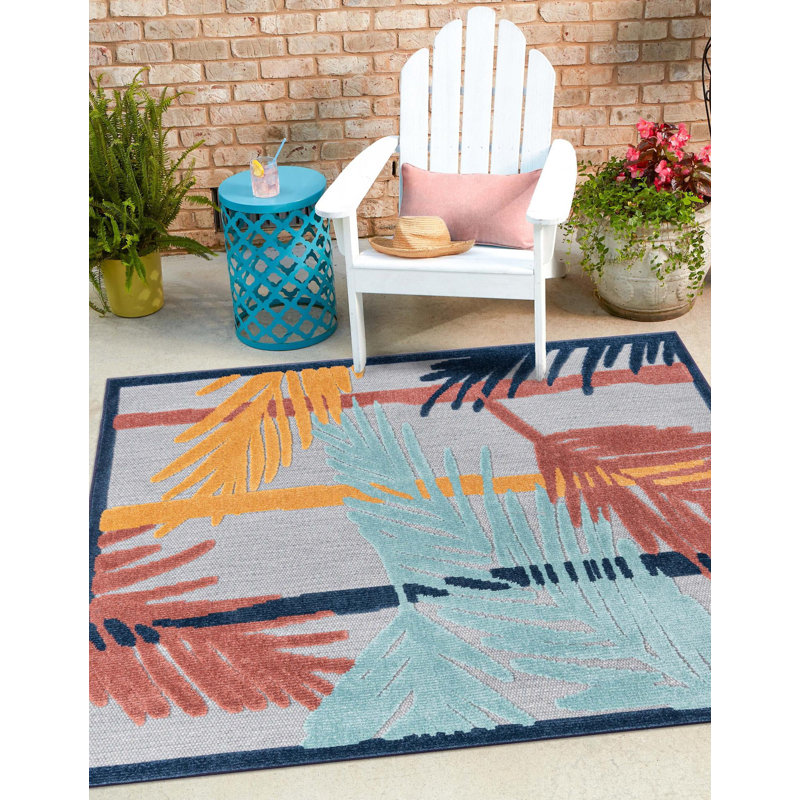 Tapis intérieur / extérieur Parley gris, Carré 5 pi 3 po