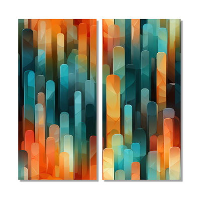 Popart Abstract Popsicle Parade  - Modern Wall Art 2-Pieces