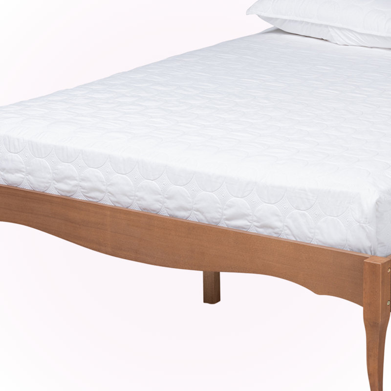 Cerrone Queen bed Frame, French-inspired vintage, Brown 14.78'' H X 63.48'' W X 85.28'' L, Queen