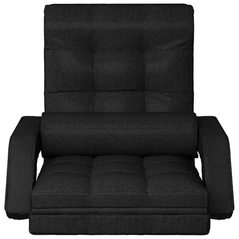 Chaise longue avec méridienne et fonction de lit, Noir