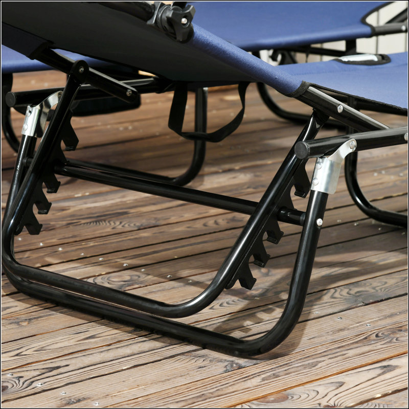 Chaises longues pliantes pour piscine, Bleu foncé