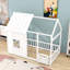 Lit simple en bois avec cadre de toit-813094326