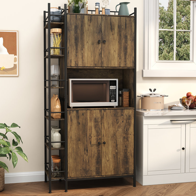 Garde-manger 71 po avec tablettes, Brun rustique