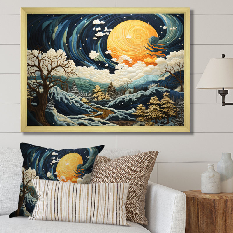 Rager Storms Pastoral sur toile, H 16 po x l 32 po x P 1 po, Encadrement doré