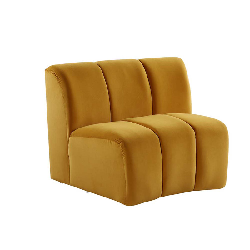 Canapé modulaire en velours Damaiya, Velours jaune