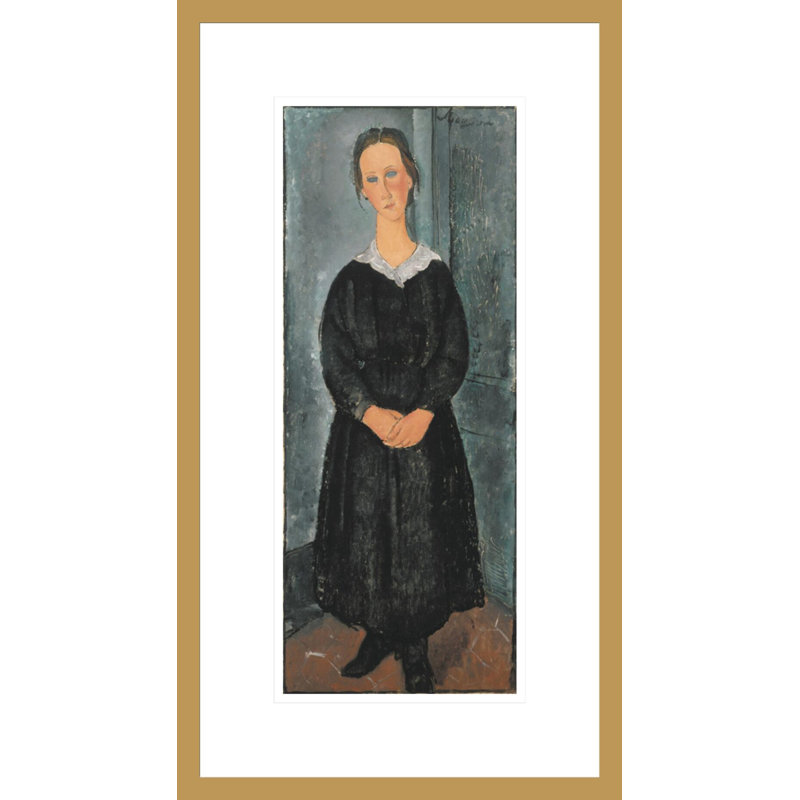 «La Jeune bonne» par Amedeo Modigliani, impression giclée encadrée, H 21,75 po x l 12,1 po