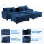 Canapé modulaire en velours côtelé 4 pièces Cottie-96766410