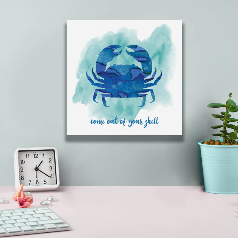  «Crab 3» par Erin Clark, art mural sur toile, 12 po x 12 po, H 12 po x l 12 po x P 0,75 po
