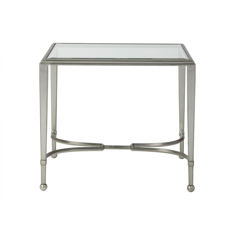 Metal Designs Sangiovese Rectangular End Table, Silver Leaf