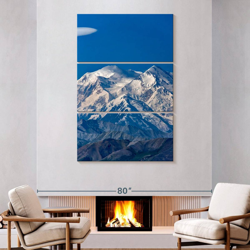 Alvord McKinley Denali Snowy Mountains, H 74 po x l 48 po