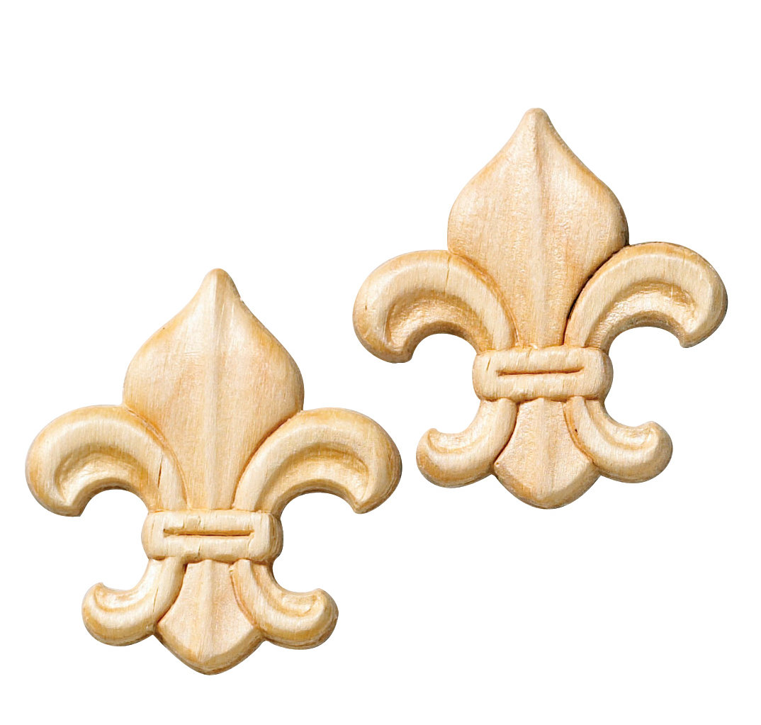 3'' H x 2.75'' W x 0.22'' D Wood Onlay Scroll (Set of 2) Ornamental Mouldings