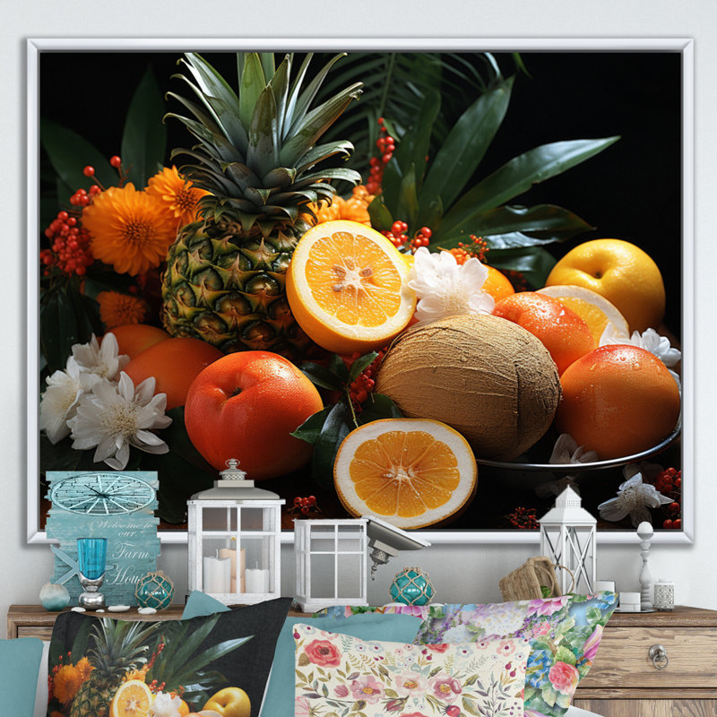 Hawaii Tropical Delights II - Food & Beverage Wall Art Prints, H 12 po x l 20 po x P 1 po, Cadre flottant blanc