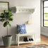 Ajwad 36"W Cottage Beach House Design Wall Mounted Coat Rack and Bench Set with Storage