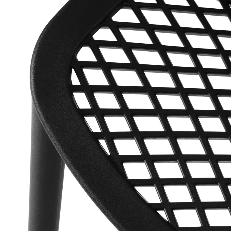 Chaise de salle à manger d'extérieur empilable, Noir