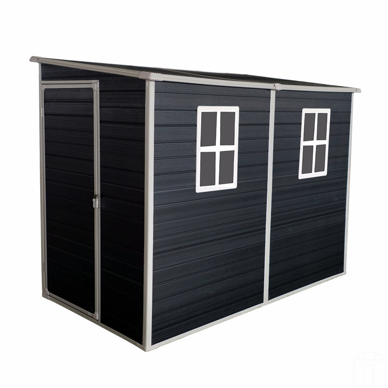 Remise de rangement extérieure de 4 pi x 8 pi avec remise en résine de plancher avec deux portes imperméables et verrouillables