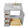 Nobe 36'' Solid Wood Single Bathroom Vanity with 0.75'' Carrara Marble Top, Right Offset Rectangular Sink