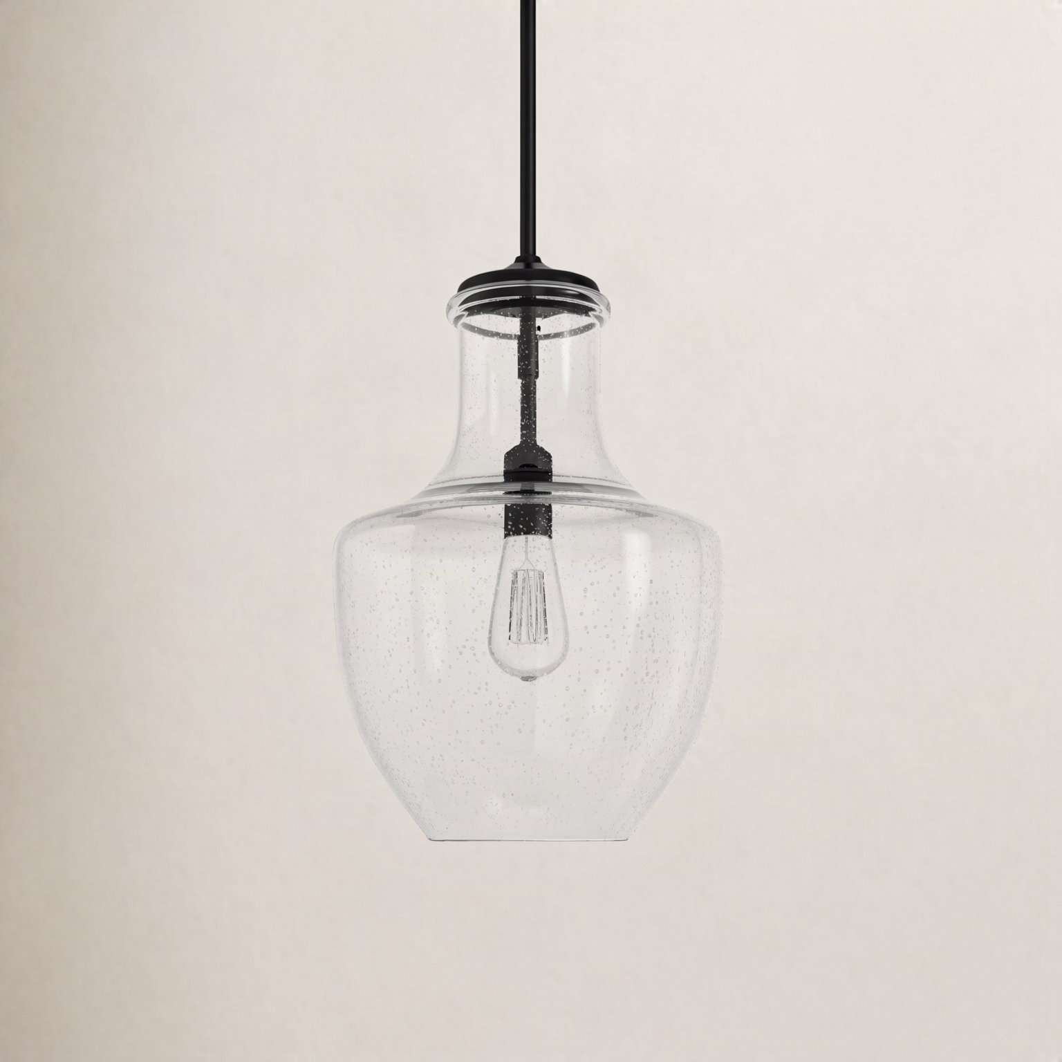 Ravenna Dimmable Single Light Pendant, Midnight Black