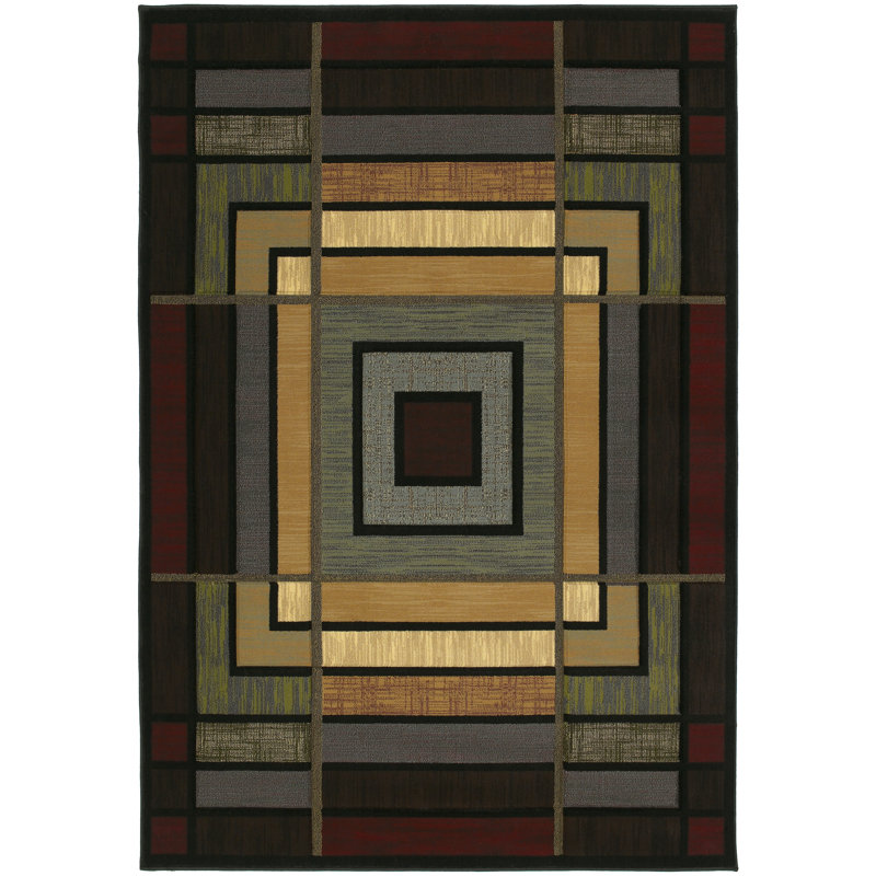 Tapis géométrique bleu Carletta, 1 pi 10 po x 3 pi