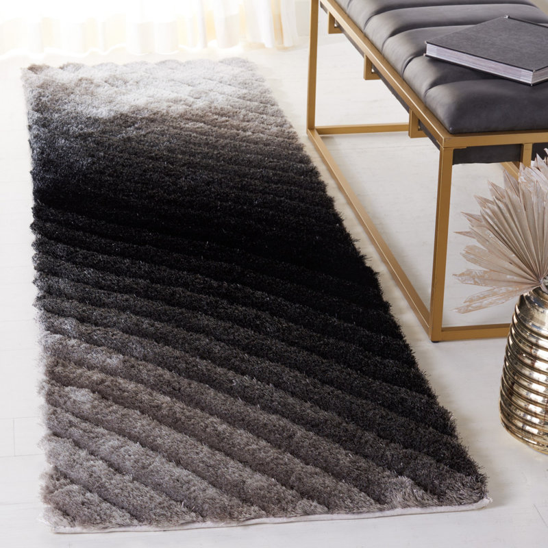 Cimah Shag Hand Tufted Performance Solid Color Rug, Square 6'