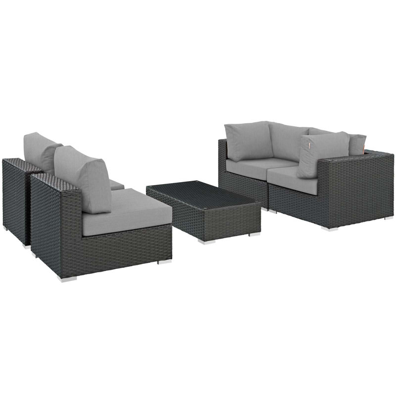 Ensemble modulaire d'extérieur Sunbrella 5 pièces Stopover, Gris