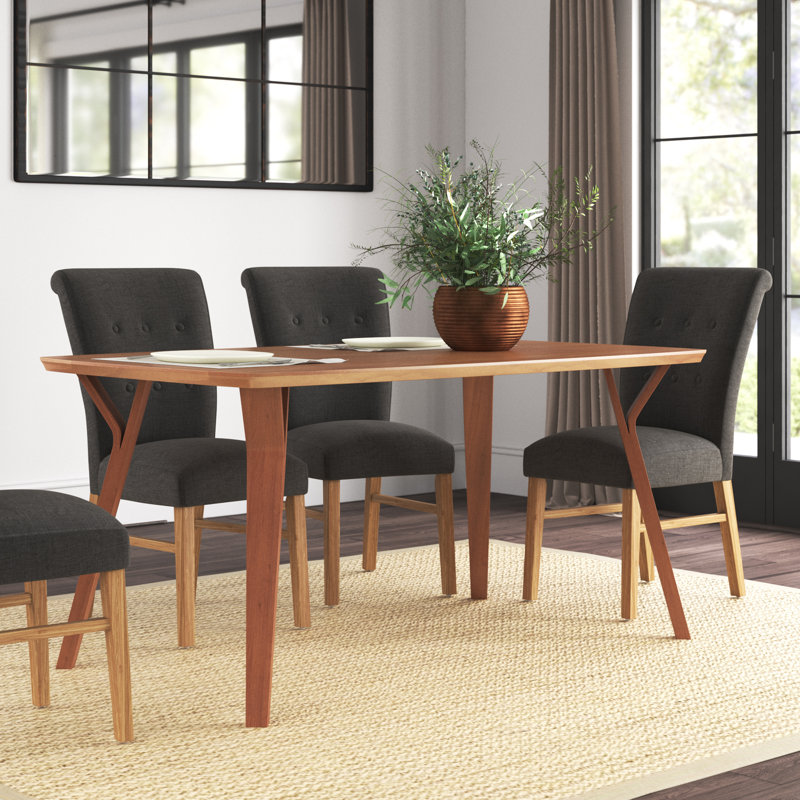 Fayette Rectangular Dining Table with Wood Top, Walnut, Walnut