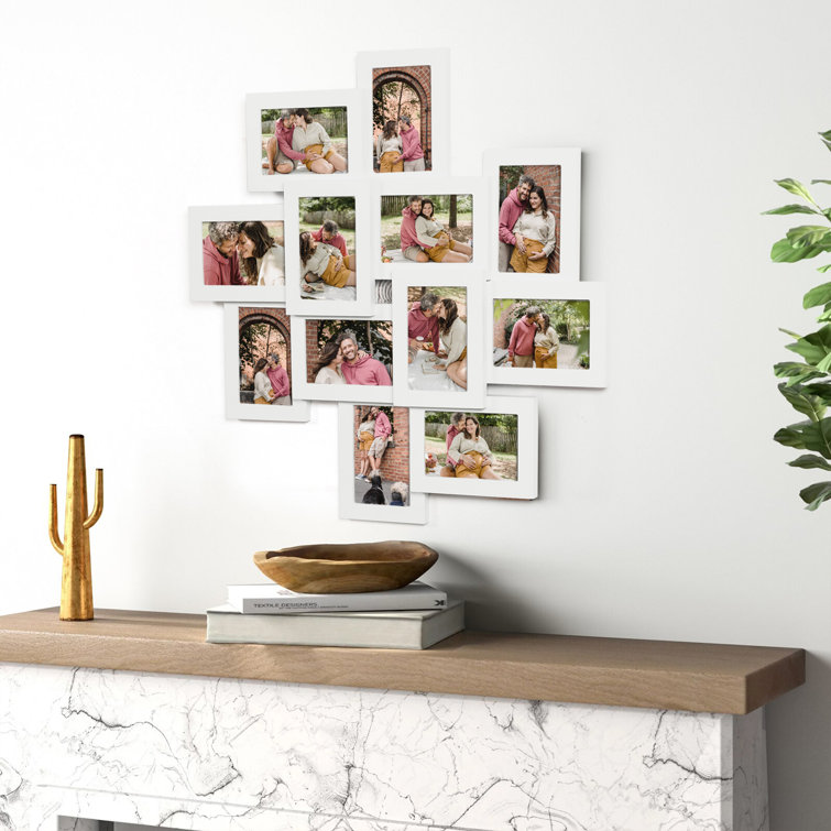 Homebeez 12 Slot Wood Collage Picture Frame White