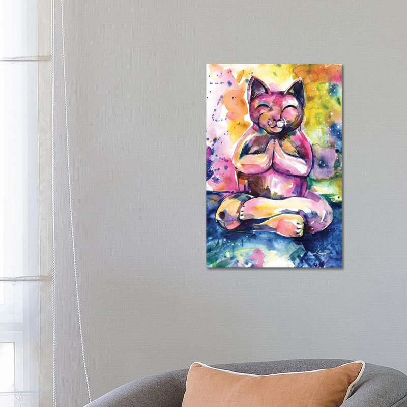 Buddha Cat XI by Kathy Morton Stanion - Wrapped Canvas Gallery-Wrapped Canvas Giclée, 66.04 cm H x 45.72 cm W x 3.175 cm D