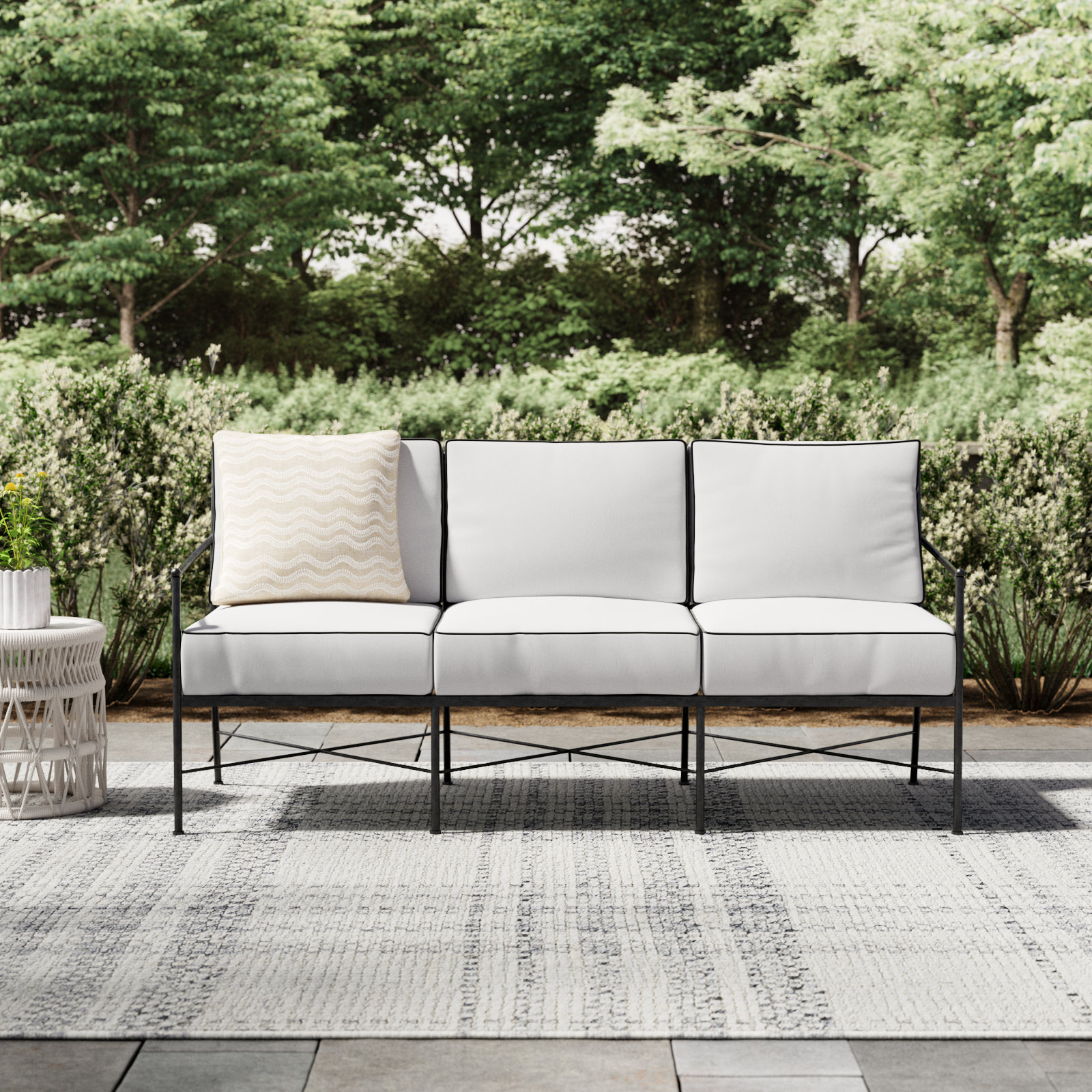 Lucier 76" Sunbrella® Patio Sofa, Canvas Natural Sunbrella® Canvas