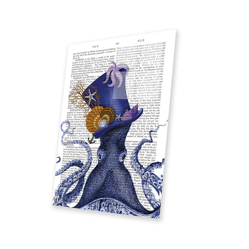 Octopus nautique chapeau imprimé sur verre acrylique