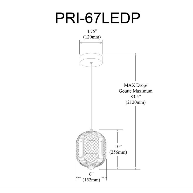 Peri Pendant - 7.5W - Clear Acrylic Diffuser, Aged Brass