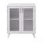 Rangement pour armoire de salon moderne avec 2 portes en verre et tablette réglable