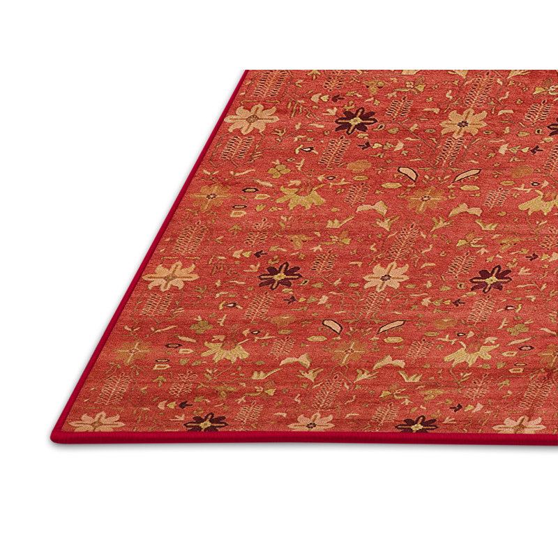 Tapis géométrique rouge / beige, Tapis de couloir 2 pi x 5 pi