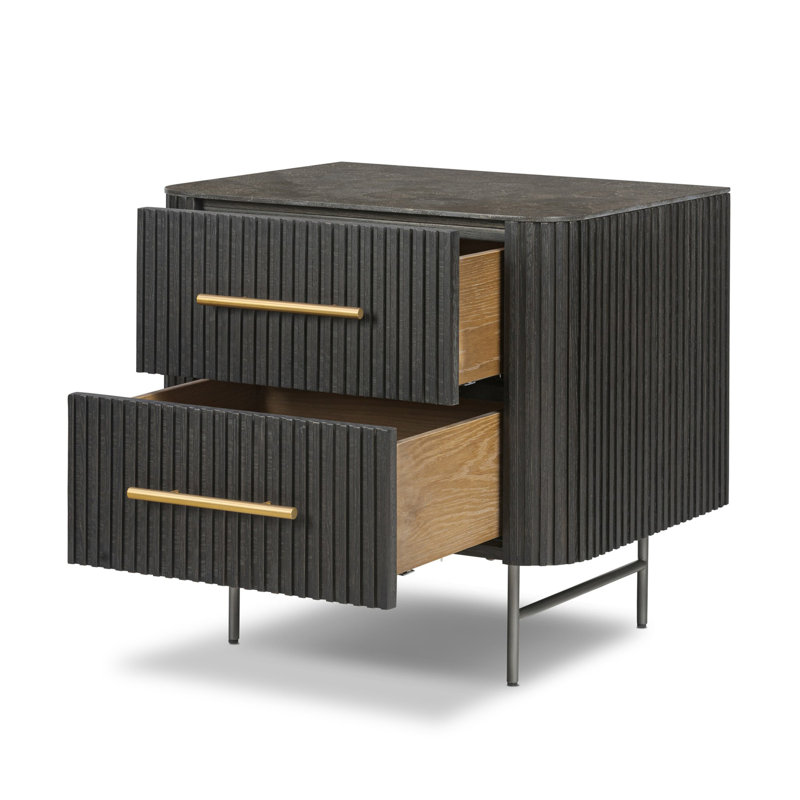 Fletcher 2 - Drawer Nightstand, Black
