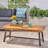 Appealing Wood Coffee Table - Modern Industrial Slat Panels Chic With Paneling, 45.95"W X 24.59"D 18.08"H