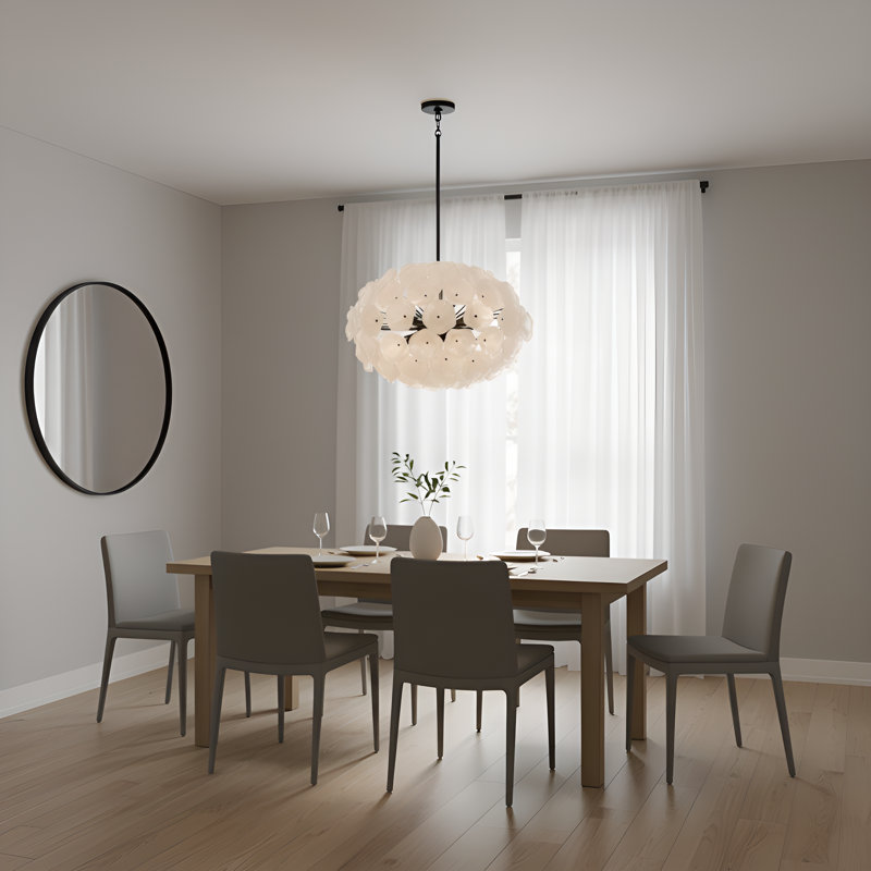 Luminaire suspendu noir mat 8 lumières Audrey